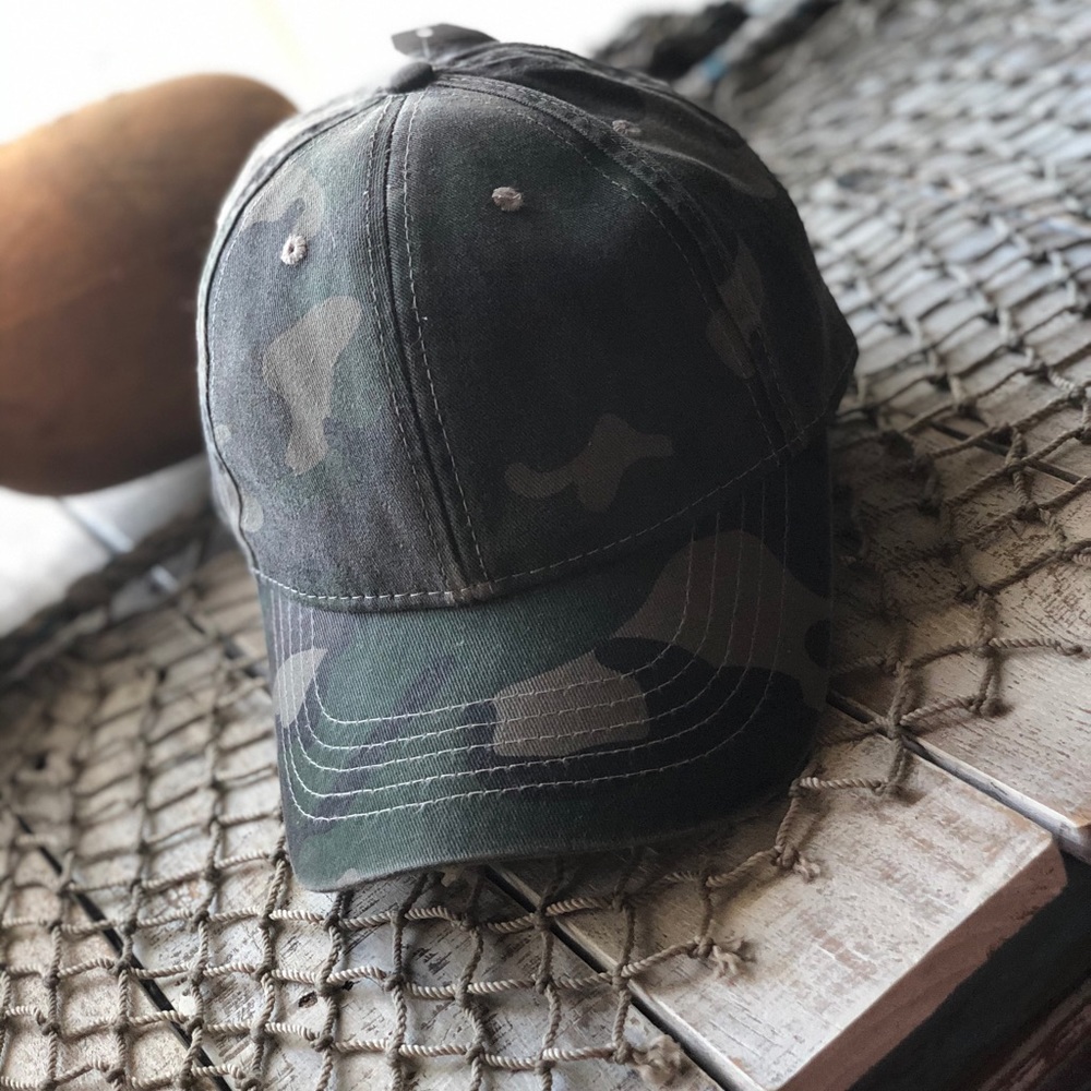 Camo Adjustable Washed Twill Hat NWT